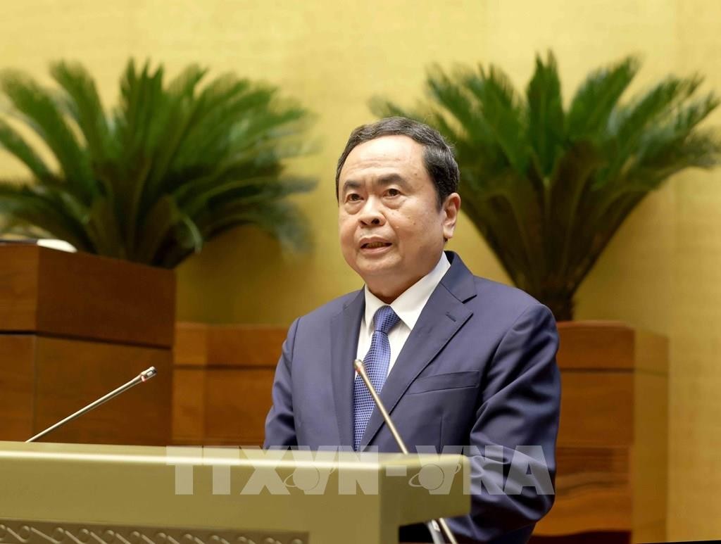 Chủ tịch Quốc hội Trần Thanh Mẫn báo cáo tại Hội nghị. Ảnh: Phương Hoa - TTXVN. Chủ tịch Quốc hội Trần Thanh Mẫn báo cáo tại Hội nghị. Ảnh: Phương Hoa - TTXVN.