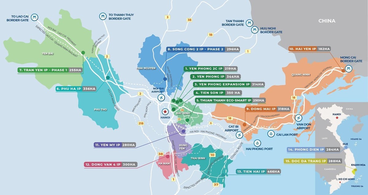 Viglacera hiện sở hữu 16 khu công nghiệp với tổng quỹ đất lên hơn 4.500 ha