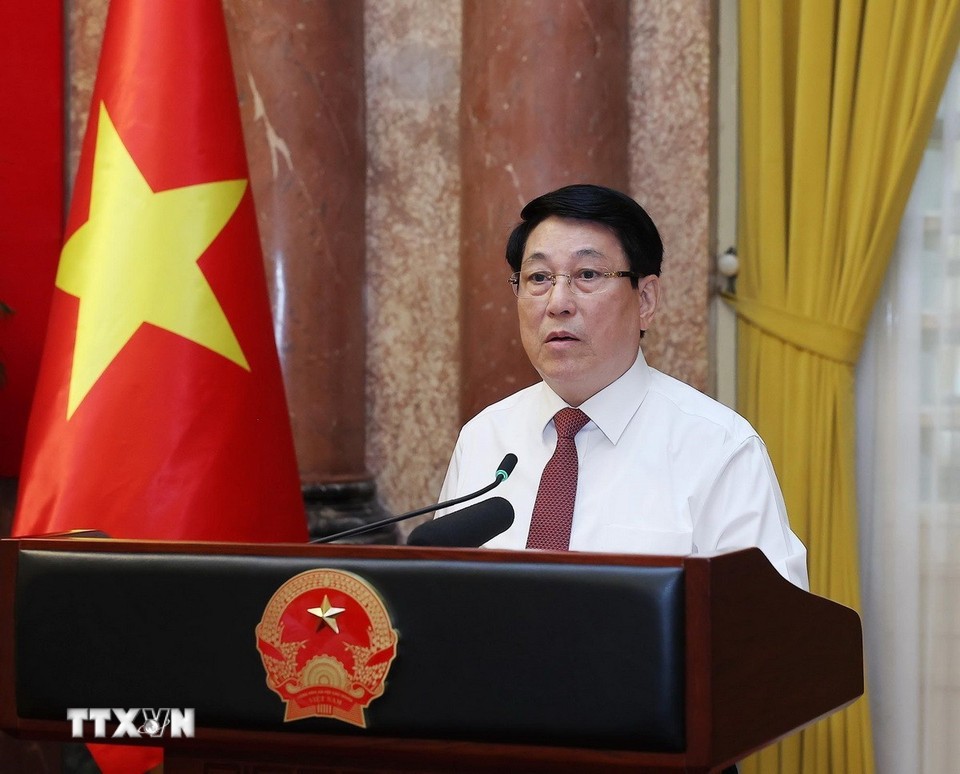 Chủ tịch nước Lương Cường khẳng định, báo chí đã góp phần xuất sắc vào các thành tựu to lớn, vĩ đại có ý nghĩa lịch sử của đất nước. Ảnh: TTXVN Chủ tịch nước Lương Cường khẳng định, báo chí đã góp phần xuất sắc vào các thành tựu to lớn, vĩ đại có ý nghĩa lịch sử của đất nước. Ảnh: TTXVN