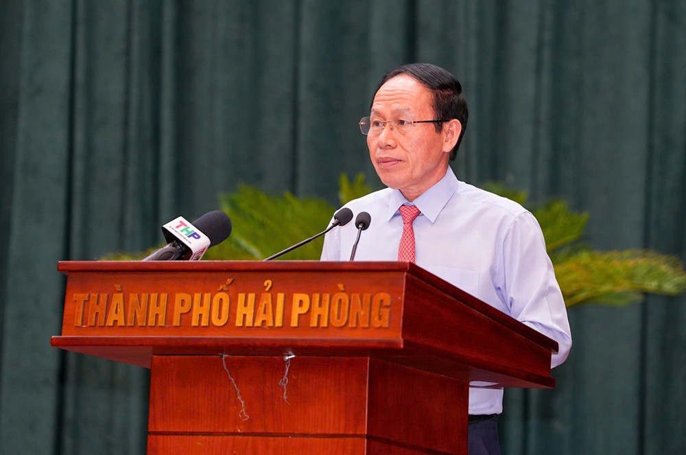 Ông Lê Tiến Châu, Bí thư Thành ủy Hải Phòng phát biểu chỉ đạo tại Kỳ họp.