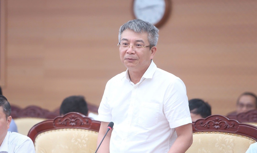 Cục trưởng Cục Thuế phát biểu tại cuộc họp giao ban. (Ảnh: Đức Minh)