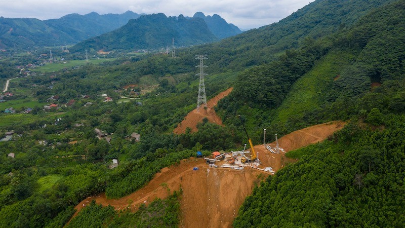 Vị trí VT149 thuộc xã Lục Yên, tỉnh Lào Cai do Đội truyền tải điện Khánh Hòa (Công ty Truyền tải điện 3) đảm nhiệm thi công - Ảnh EVN.