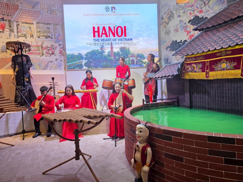 Không gian giới thiệu văn hoá, di sản Hà Nội tại World Expo 2025 - Nhật Bản. Ảnh: D.L Không gian giới thiệu văn hoá, di sản Hà Nội tại World Expo 2025 - Nhật Bản. Ảnh: D.L