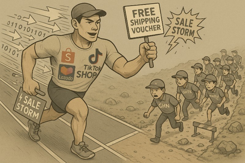 Các đơn vị vận chuyển Việt Nam đang phải chạy trên đường đua đã bị chiếm lĩnh bởi công ty logistics thuộc sàn TMĐT Các đơn vị vận chuyển Việt Nam đang phải chạy trên đường đua đã bị chiếm lĩnh bởi công ty logistics thuộc sàn TMĐT