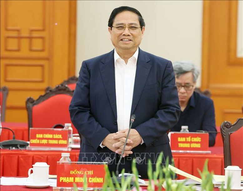 Đồng chí Phạm Minh Chính, Ủy viên Bộ Chính trị, Bí thư Đảng ủy Chính phủ, Thủ tướng Chính phủ phát biểu tại buổi làm việc của Bộ Chính trị với Ban Thường vụ Đảng ủy Chính phủ - Ảnh: TTXVN Đồng chí Phạm Minh Chính, Ủy viên Bộ Chính trị, Bí thư Đảng ủy Chính phủ, Thủ tướng Chính phủ phát biểu tại buổi làm việc của Bộ Chính trị với Ban Thường vụ Đảng ủy Chính phủ - Ảnh: TTXVN