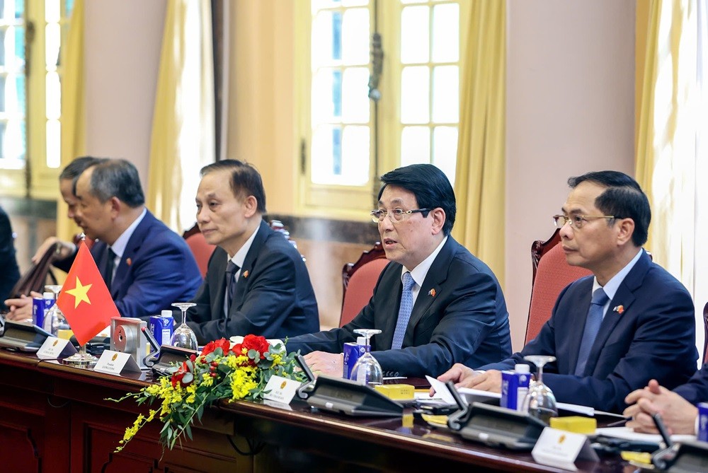 Chủ tịch nước Lương Cường đánh giá cao và ghi nhận hỗ trợ hiệu quả của Australia thông qua nhiều sáng kiến. Chủ tịch nước Lương Cường đánh giá cao và ghi nhận hỗ trợ hiệu quả của Australia thông qua nhiều sáng kiến.