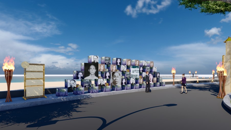 Phối cảnh khu vực trưng bày tại Hội sách. Phối cảnh khu vực trưng bày tại Hội sách.