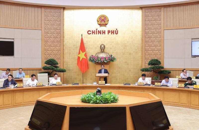 Thủ tướng chủ trì phiên họp Chính phủ về chính quyền địa phương 2 cấp - Ảnh: VGP/Nhật Bắc