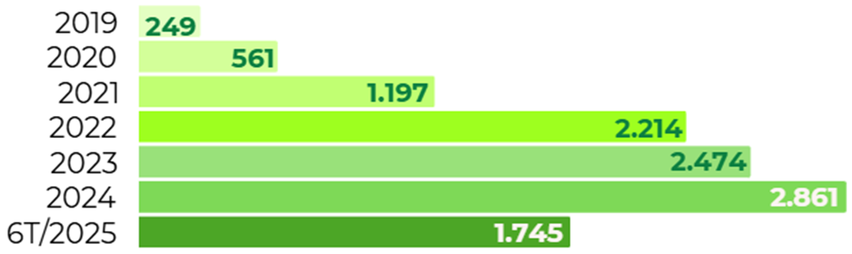 Doanh thu qua các năm của F88 (ĐVT: tỷ đồng) Doanh thu qua các năm của F88 (ĐVT: tỷ đồng)