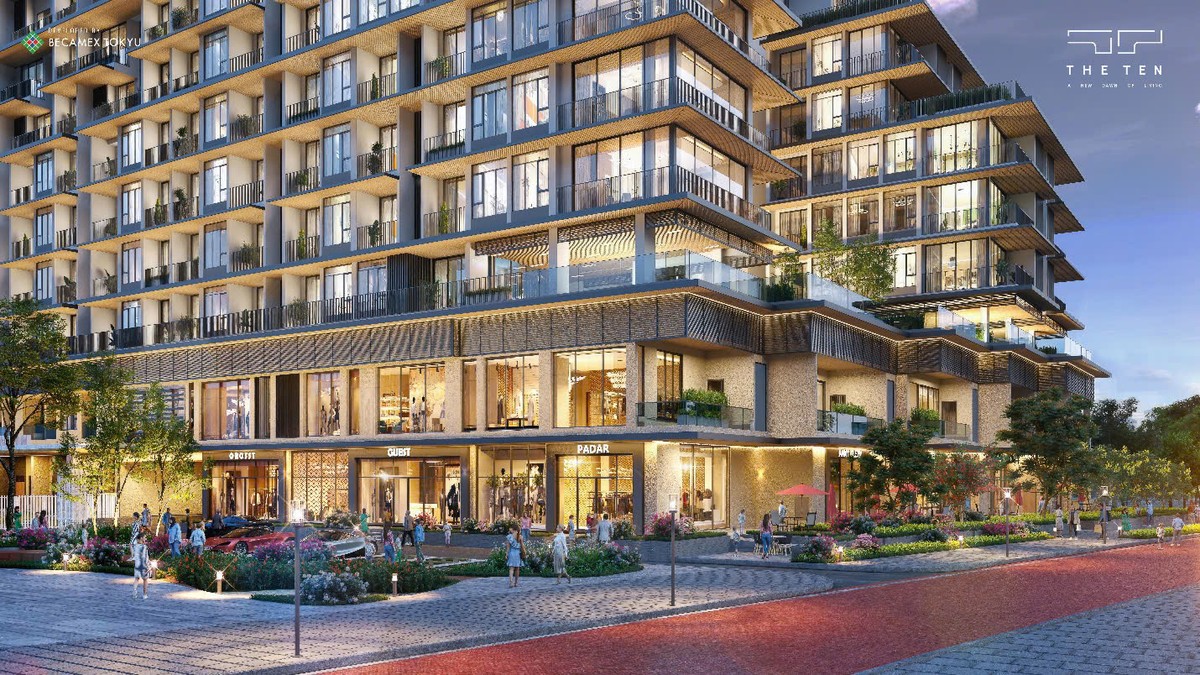 Phối cảnh không gian shophouse hiện đại tại The TEN.