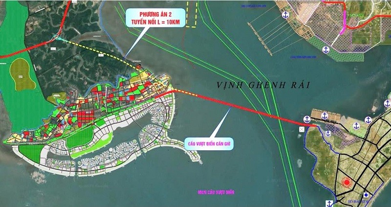 Theo định hướng quy hoạch giao thông vùng Đông Nam Bộ, cầu vượt biển Cần Giờ có chiều dài khoảng 18 km.