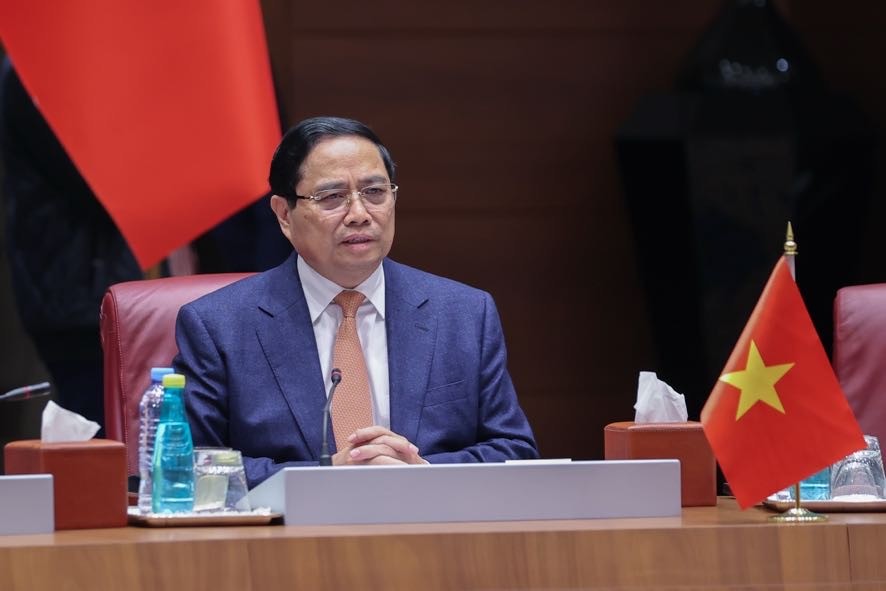 Thủ tướng khẳng định, trải qua hơn 6 thập niên hợp tác hữu nghị, Việt Nam luôn ghi nhớ sự ủng hộ và giúp đỡ của Algeria cho sự nghiệp đấu tranh giải phóng dân tộc trước đây và trong công cuộc xây dựng, phát triển đất nước ngày nay. Ảnh: VGP.