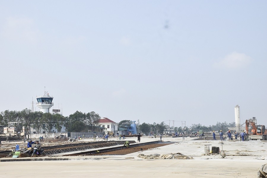 Các hạng mục cuối cùng đang được nhà thầu gấp rút hoàn thiện. Ảnh nguồn: Nghean.gov.vn