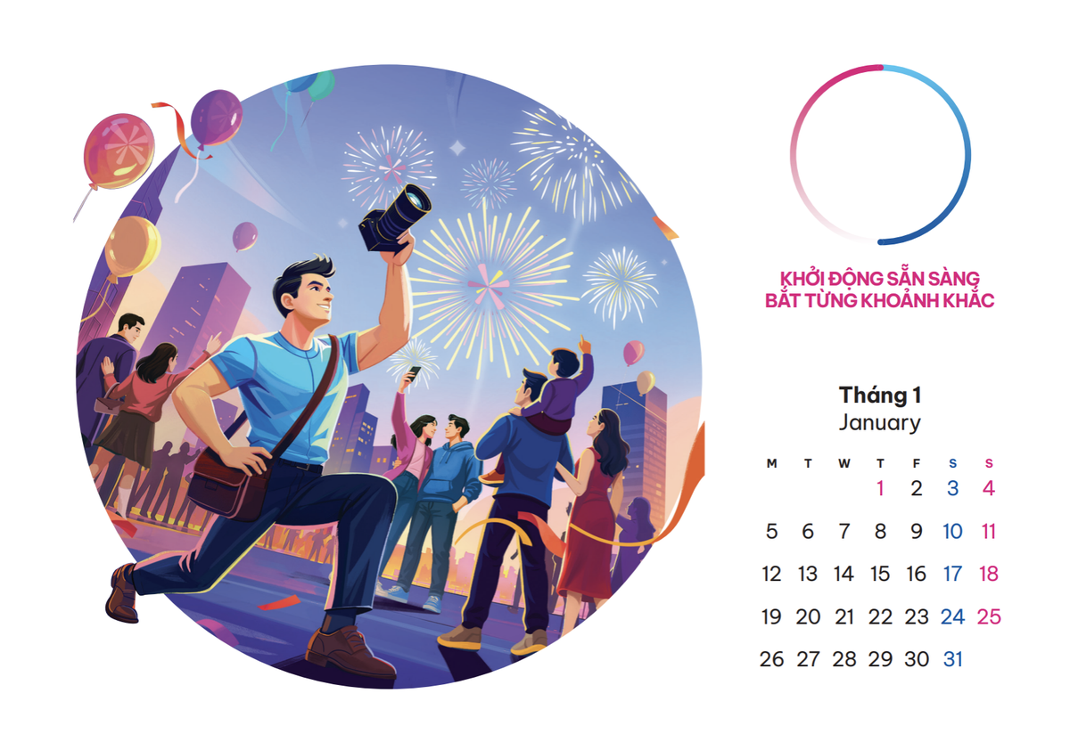 Lịch Tết 2026 của MB Life lấy cảm hứng từ “tinh thần vận động viên”, gửi gắm về tinh thần vượt khó, tiếp thêm sức mạnh để mỗi người không ngừng bước tới hạnh phúc (Ảnh: MB Life).