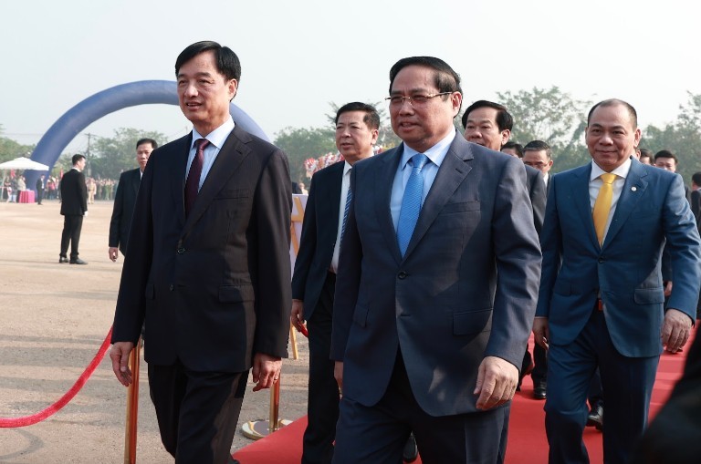 Thủ tướng Chính phủ Phạm Minh Chính, Bí thư Thành ủy Hà Nội Nguyễn Duy Ngọc dự Lễ khởi công dự án đầu tư xây dựng khu đô thị thể thao Olympic (xã Thượng Phúc, thành phố Hà Nội) - Ảnh: VGP. Thủ tướng Chính phủ Phạm Minh Chính, Bí thư Thành ủy Hà Nội Nguyễn Duy Ngọc dự Lễ khởi công dự án đầu tư xây dựng khu đô thị thể thao Olympic (xã Thượng Phúc, thành phố Hà Nội) - Ảnh: VGP.