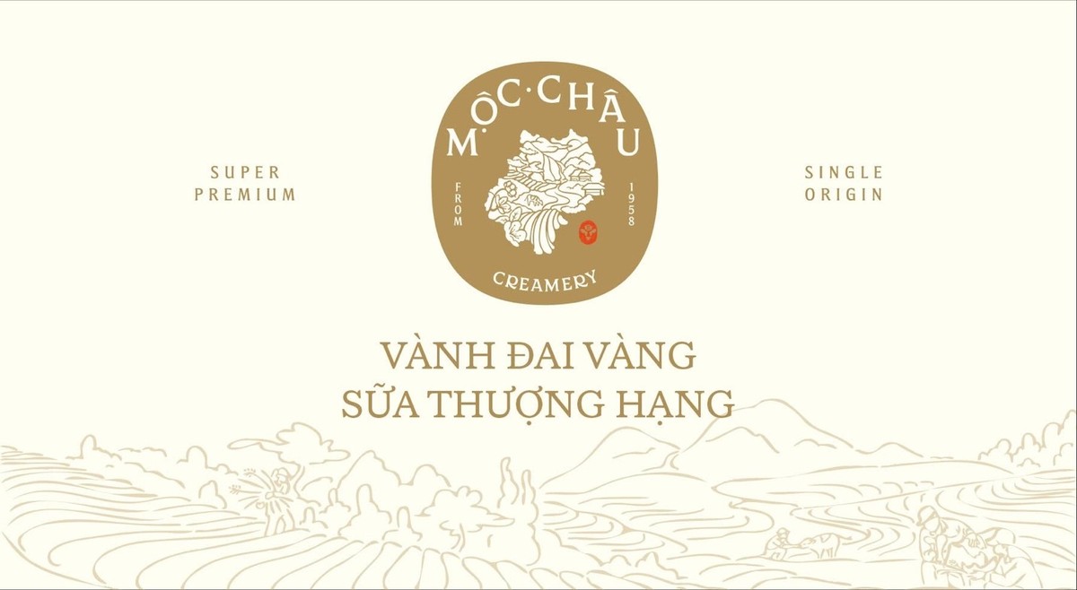 Khoảnh khắc “bình minh thương hiệu” khi logo Mộc Châu Creamery hiện lên trong ánh sáng dịu dàng, như một lời hẹn mở ra hành trình mới của dòng sữa truyền đời.