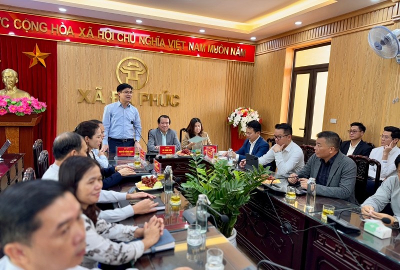 Ông Nguyễn Hồng Minh, Bí thư xã Đa Phúc phát biểu tại Hội nghị.