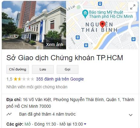 HOSE bị đánh giá 1.5 sao trên Google (hình ảnh chụp màn hình buổi sáng 9/6/2021) HOSE bị đánh giá 1.5 sao trên Google (hình ảnh chụp màn hình buổi sáng 9/6/2021)