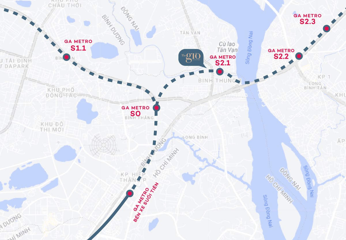 Đồ họa tuyến Metro Bình Dương và Đồng Nai