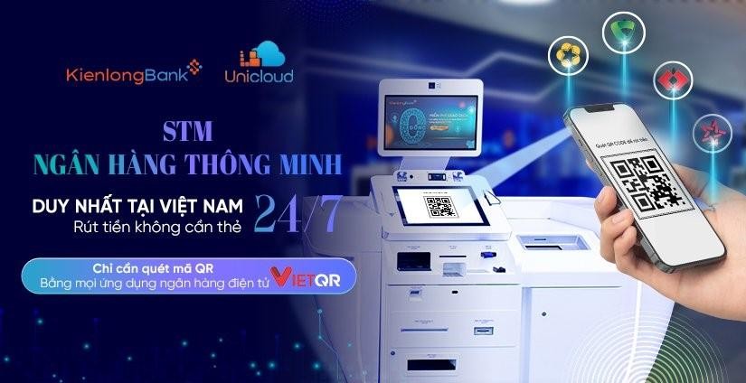 Sự kết hợp giữa ứng dụng KienlongBank Plus và máy giao dịch ngân hàng tự động STM cho phép khách hàng rút/chuyển tiền liên ngân hàng thông qua mã VietQR Sự kết hợp giữa ứng dụng KienlongBank Plus và máy giao dịch ngân hàng tự động STM cho phép khách hàng rút/chuyển tiền liên ngân hàng thông qua mã VietQR