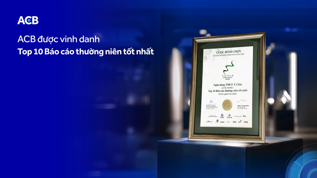 ACB được vinh danh “Top 10 Báo cáo thường niên tốt nhất” nhóm ngành tài chính.