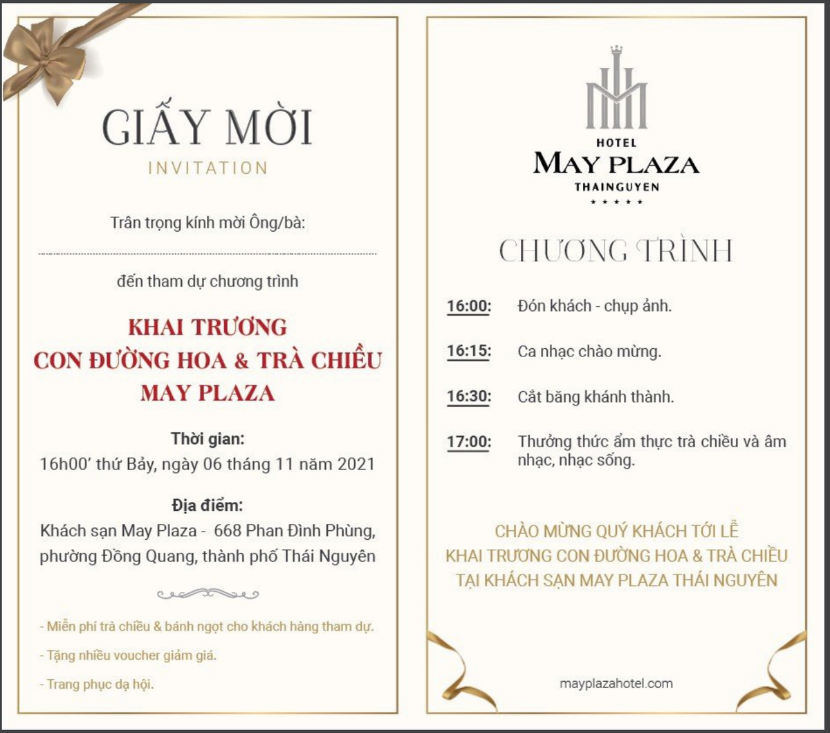 Chi tiết chương trình khai trương không gian cafe, trà chiều