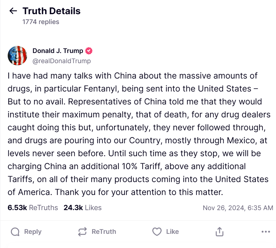 Trên mạng xã hội Truth Social , ông Trump viết.... Trên mạng xã hội Truth Social , ông Trump viết....