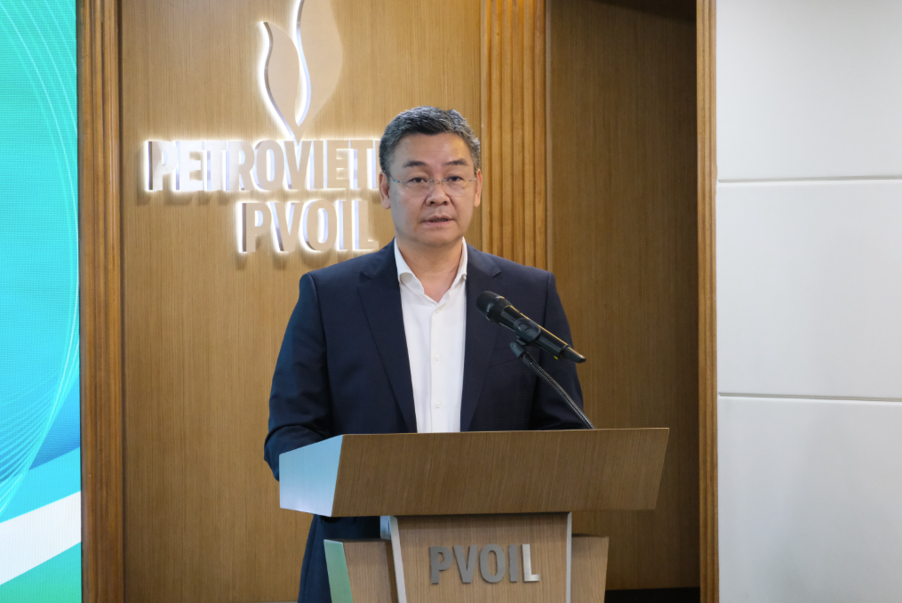 Ông Lê Mạnh Cường – Phó tổng giám đốc Petrovietnam phát biểu chỉ đạo tại Lễ ký kết Thỏa thuận bán dầu