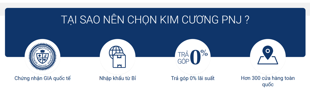 Quảng cáo kim cương PNJ trên trang web công ty Quảng cáo kim cương PNJ trên trang web công ty