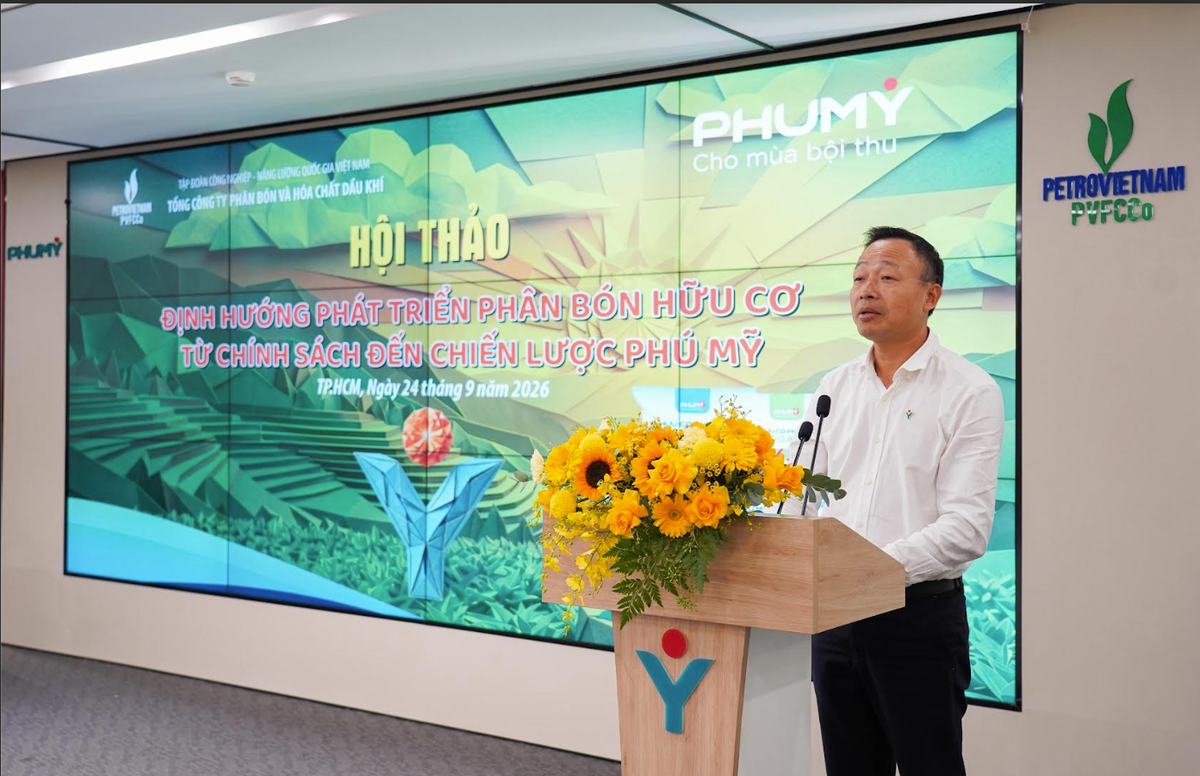 Ông Phan Công Thành - Tổng Giám đốc PVFCCo-Phú Mỹ nhấn mạnh phát triển phân bón hữu cơ là định hướng lâu dài của Tổng công ty.