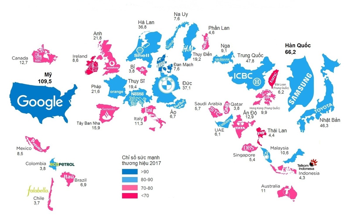 Những thương hiệu 'đáng tiền' nhất của các nước năm 2017 ảnh 1