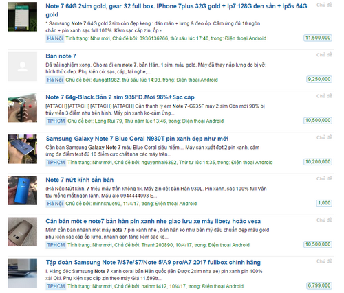 Galaxy Note 7 vẫn âm thầm được mua bán trong nước ảnh 1