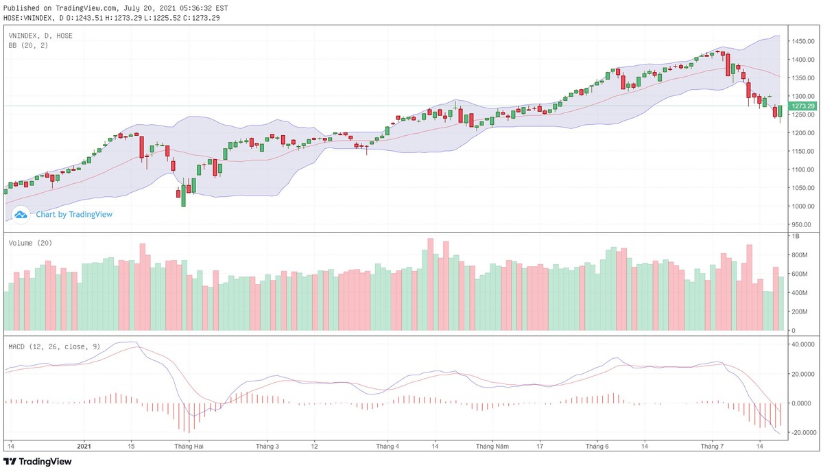 Biểu đồ kỹ thuật VN-Index.