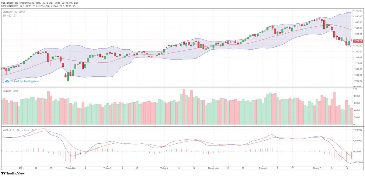 Biểu đồ kỹ thuật VN-Index.