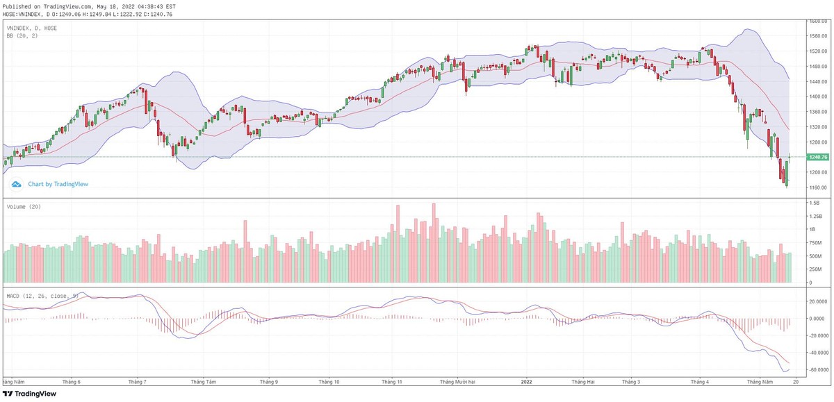 Biểu đồ kỹ thuật VN-Index.