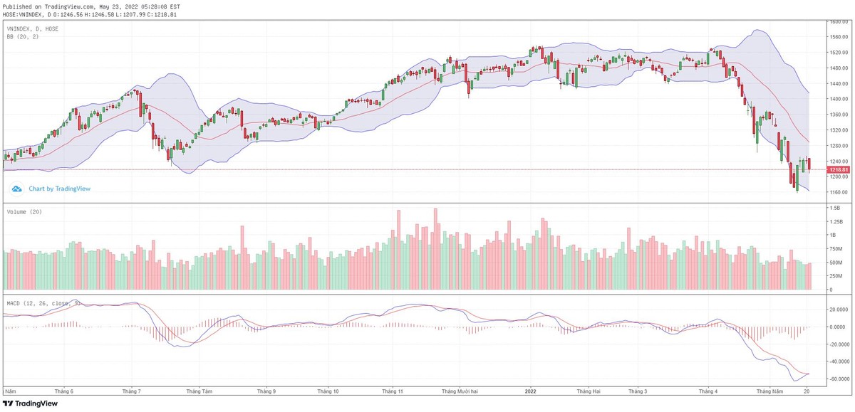 Biểu đồ kỹ thuật VN-Index.