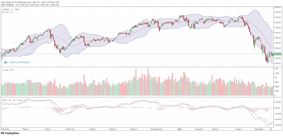 Biểu đồ kỹ thuật VN-Index.
