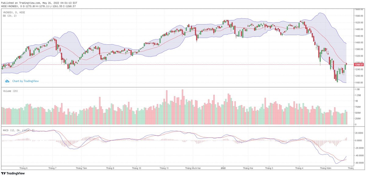 Biểu đồ kỹ thuật VN-Index.
