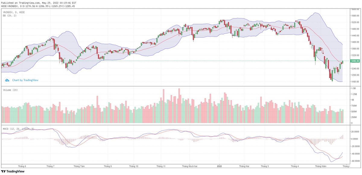Biểu đồ kỹ thuật VN-Index.