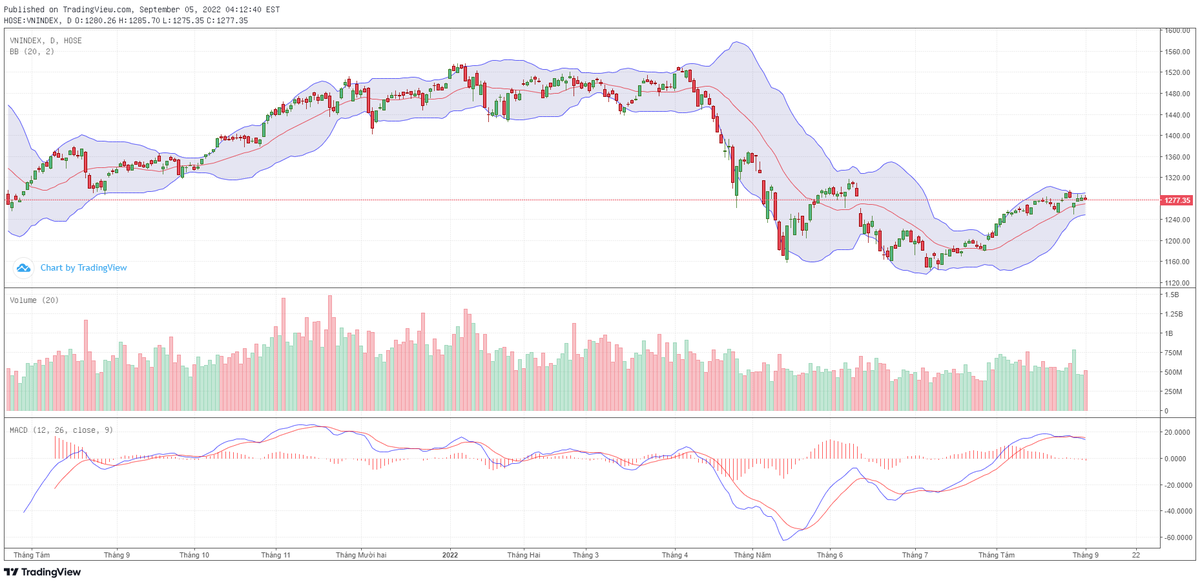 Biểu đồ kỹ thuật VN-Index.