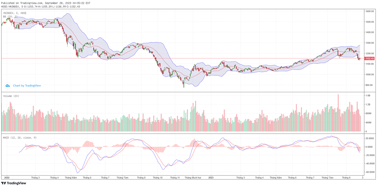 Biểu đồ kỹ thuật VN-Index.