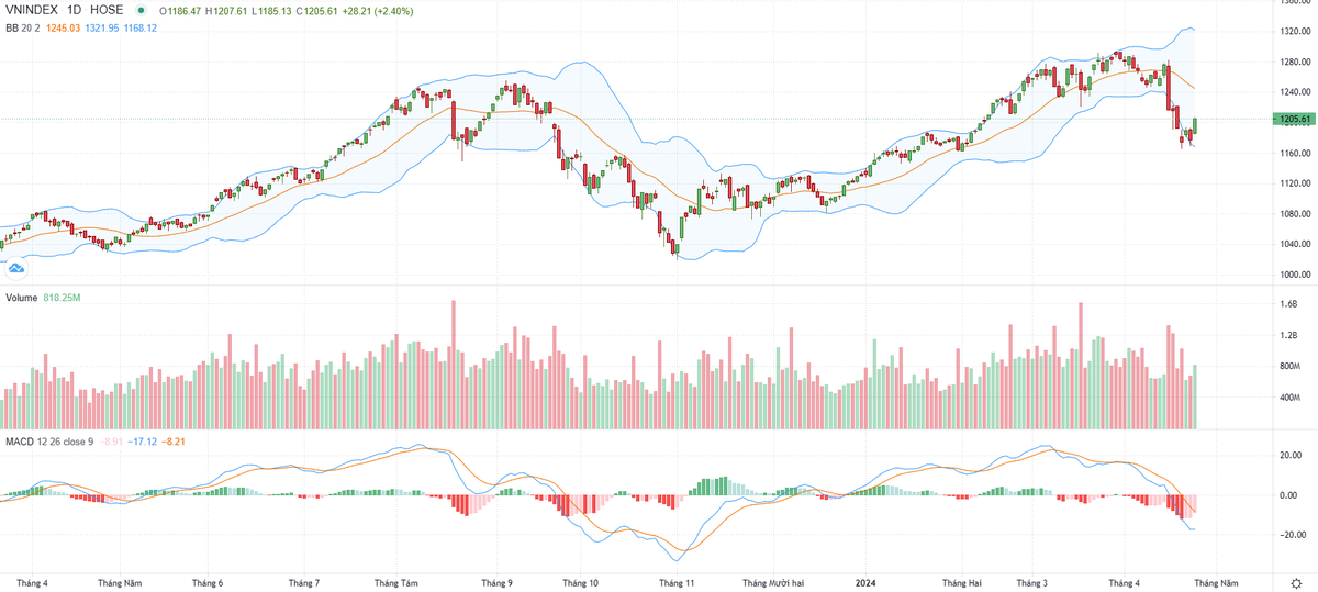 Biểu đồ kỹ thuật VN-Index.