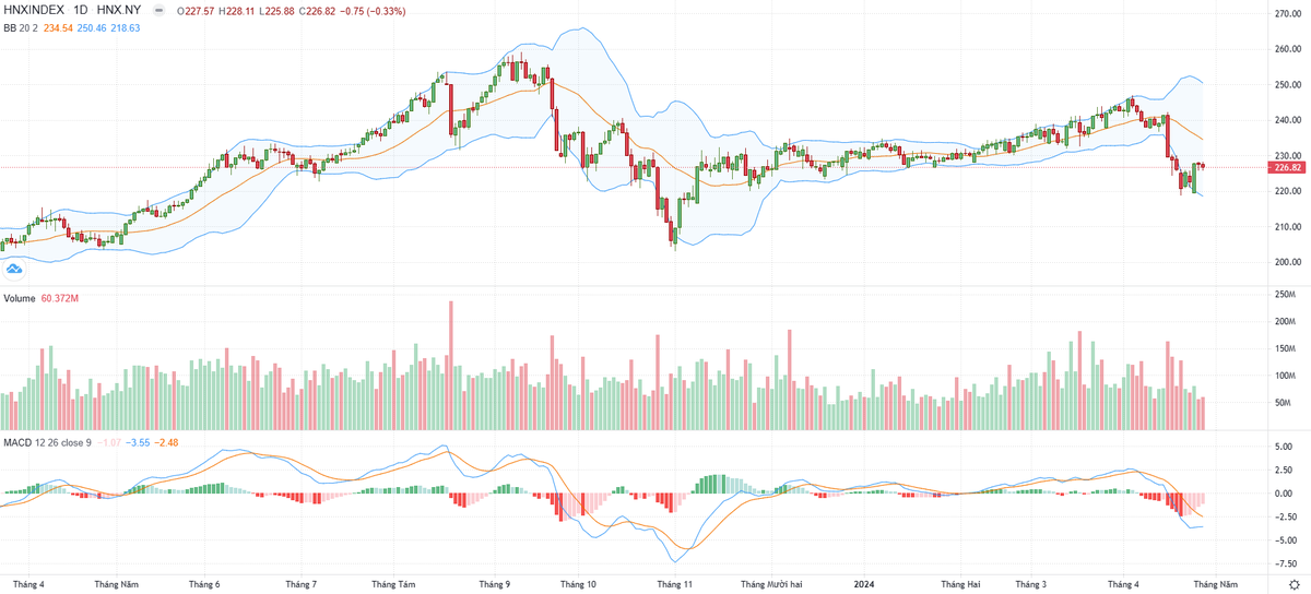 Biểu đồ kỹ thuật HNX-Index.