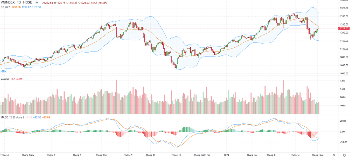 Biểu đồ kỹ thuật VN-Index.