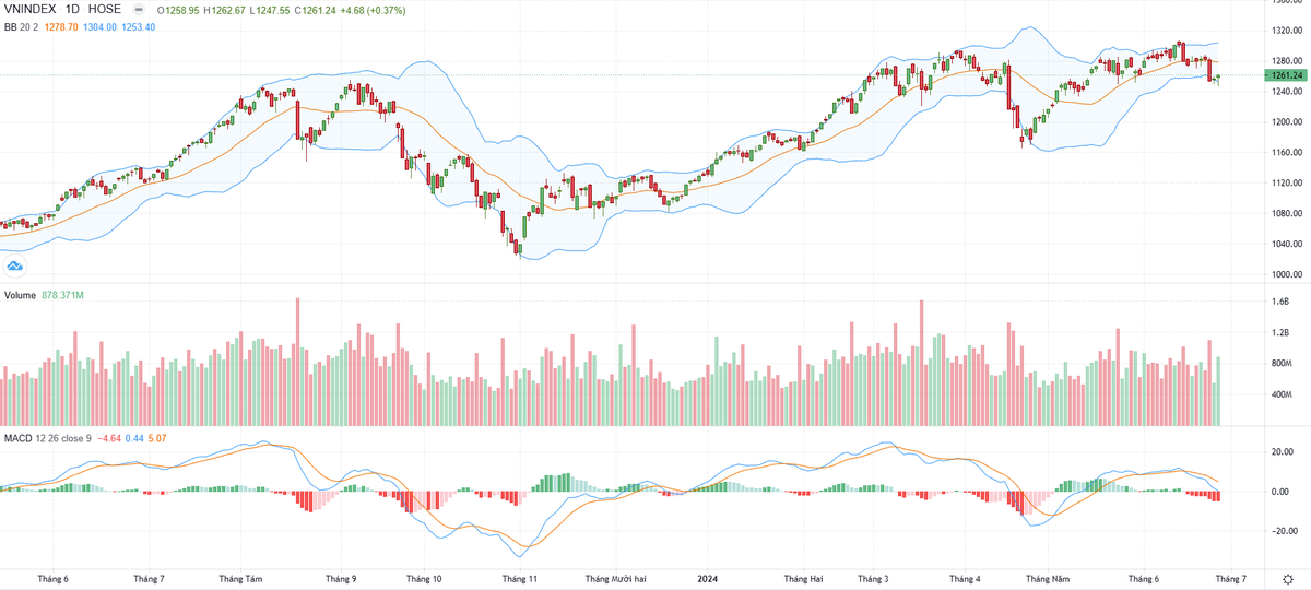 Biểu đồ kỹ thuật VN-Index.