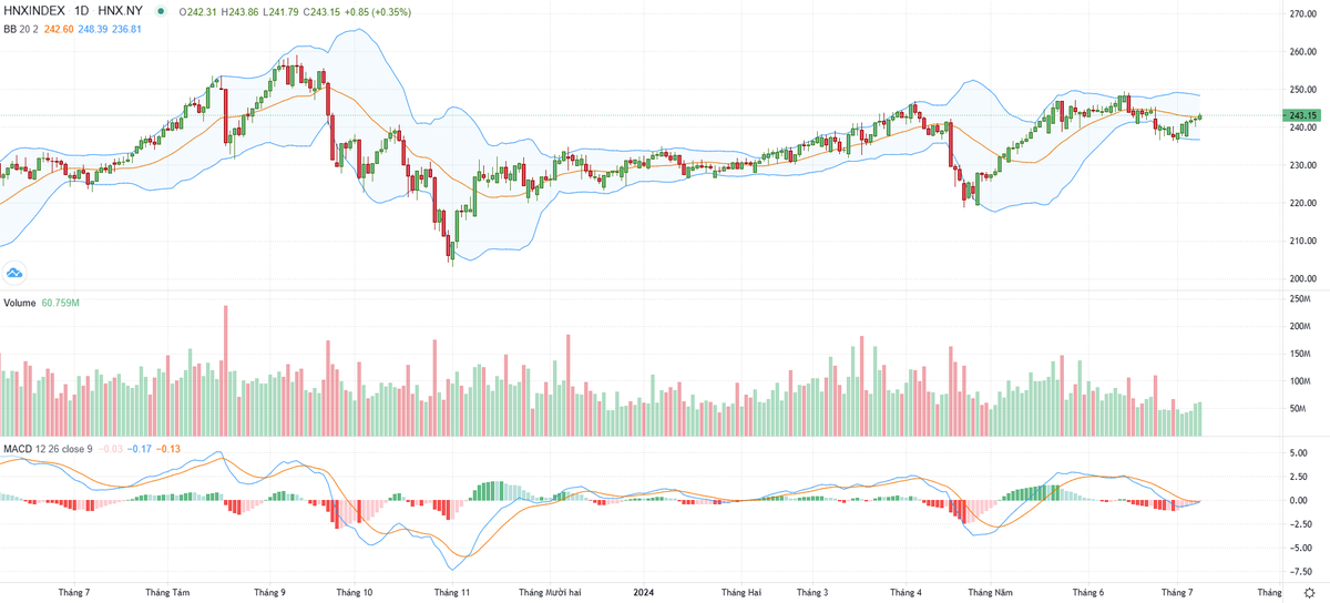 Biểu đồ kỹ thuật HNX-Index.