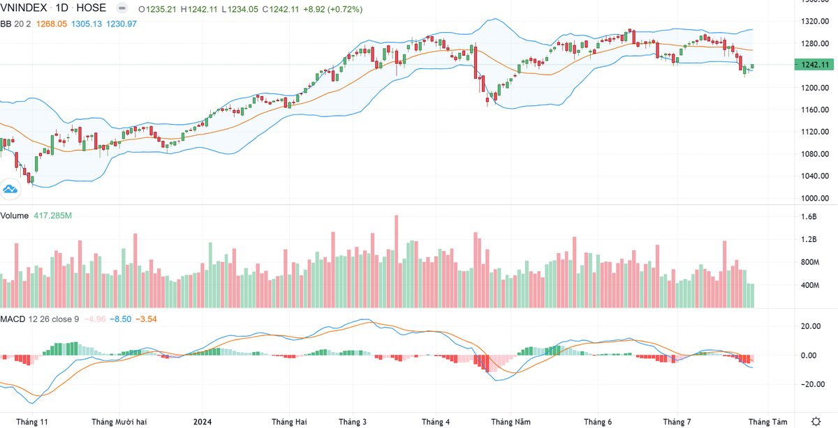 Biểu đồ kỹ thuật VN-Index.