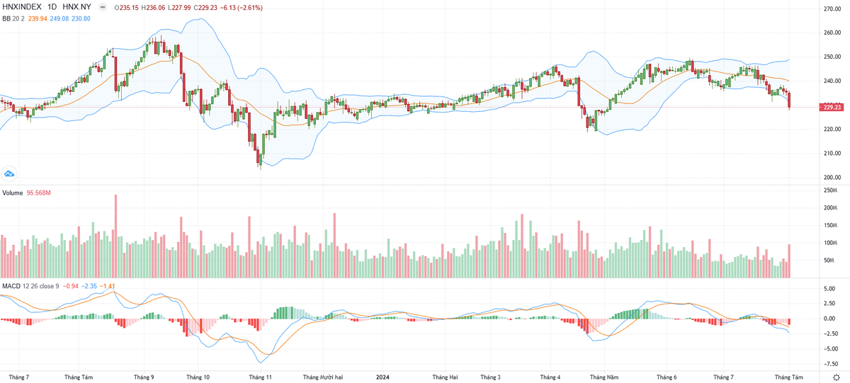 Biểu đồ kỹ thuật HNX-Index.