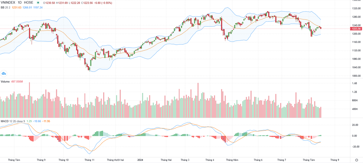 Biểu đồ kỹ thuật VN-Index. Biểu đồ kỹ thuật VN-Index.