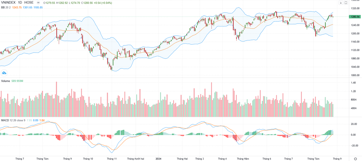 Biểu đồ kỹ thuật VN-Index. Biểu đồ kỹ thuật VN-Index.